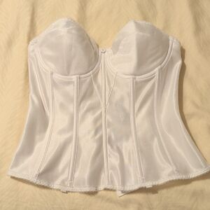 Dominique Satin White Corset Bustier
